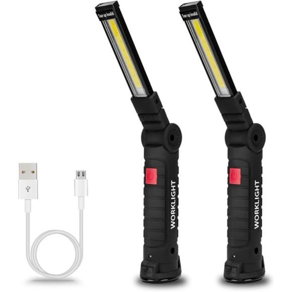 Tool Gifts for Men 2Pack Rechargeable LED Work Lights with Magnetic Base,360° - Picture 1 of 6